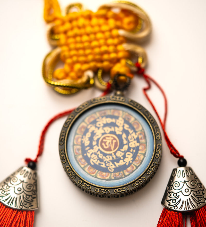 Tibetan Om Mantra Locket with Tassel