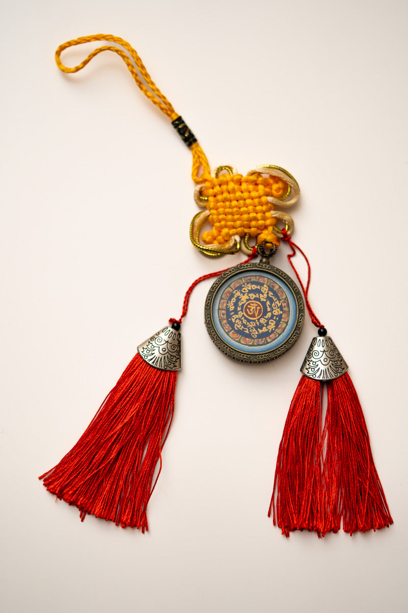 Tibetan Om Mantra Locket with Tassel