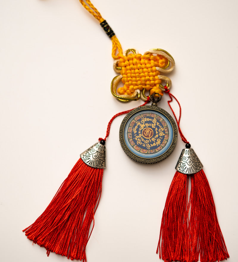 Tibetan Om Mantra Locket with Tassel