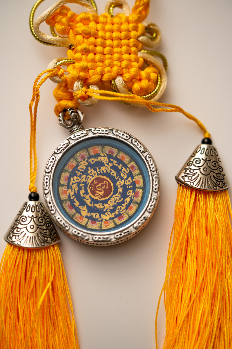 Tibetan Om Mantra Locket with Tassel