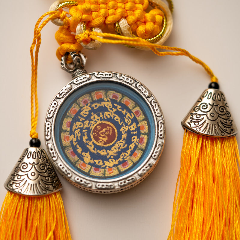 Tibetan Om Mantra Locket with Tassel