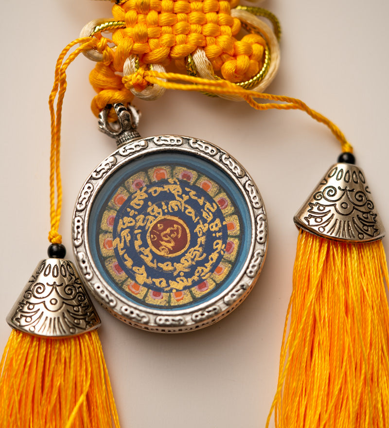 Tibetan Om Mantra Locket with Tassel