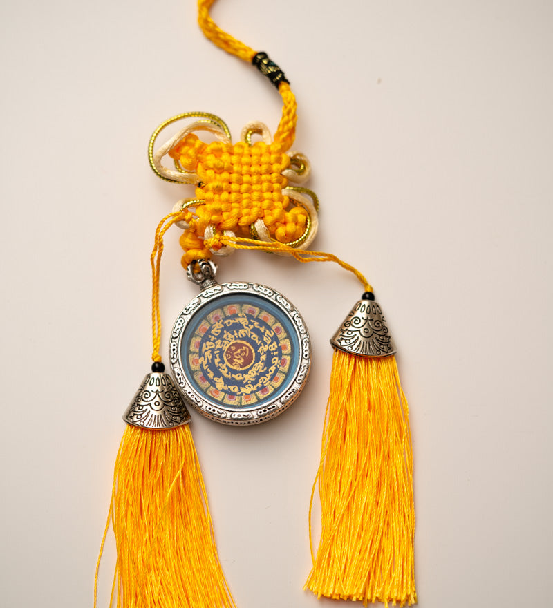 Tibetan Om Mantra Locket with Tassel