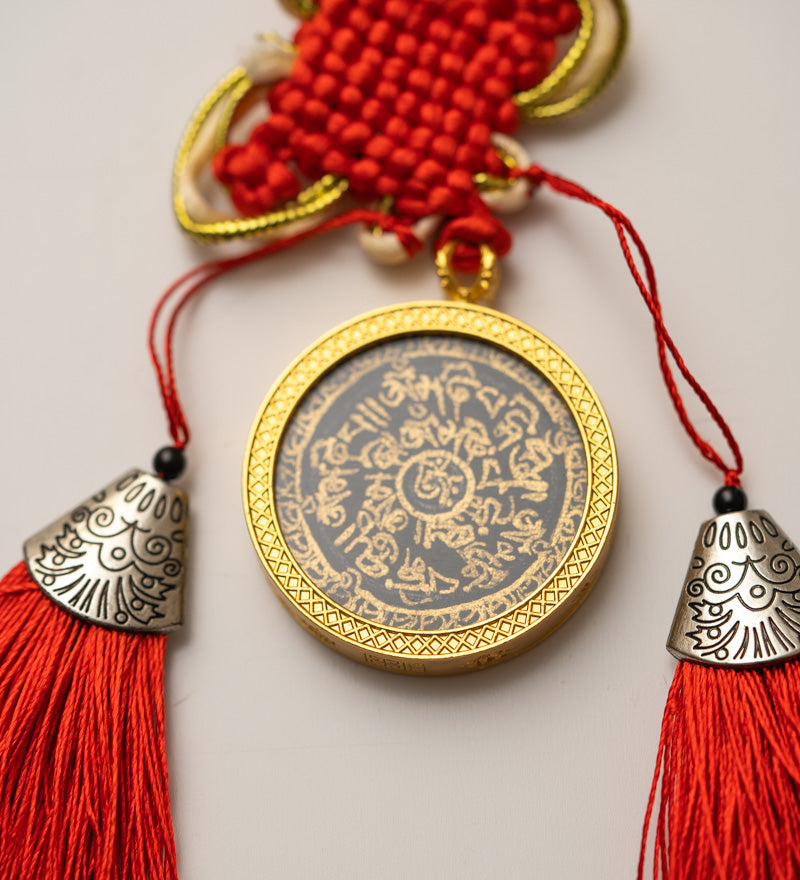 Tibetan Om Mantra Locket with Tassel