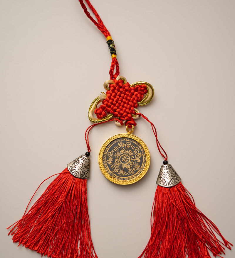 Tibetan Om Mantra Locket with Tassel