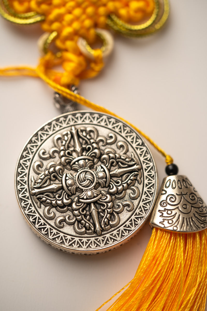 Double Dorje Vajra Locket with Tassel