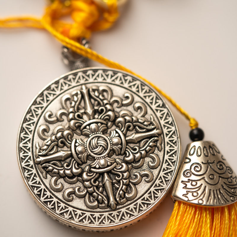 Double Dorje Vajra Locket with Tassel