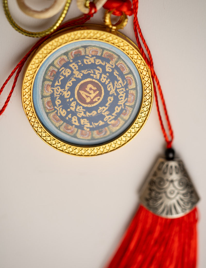 Tibetan Om Mantra Locket with Tassel