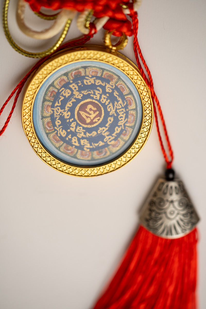 Tibetan Om Mantra Locket with Tassel