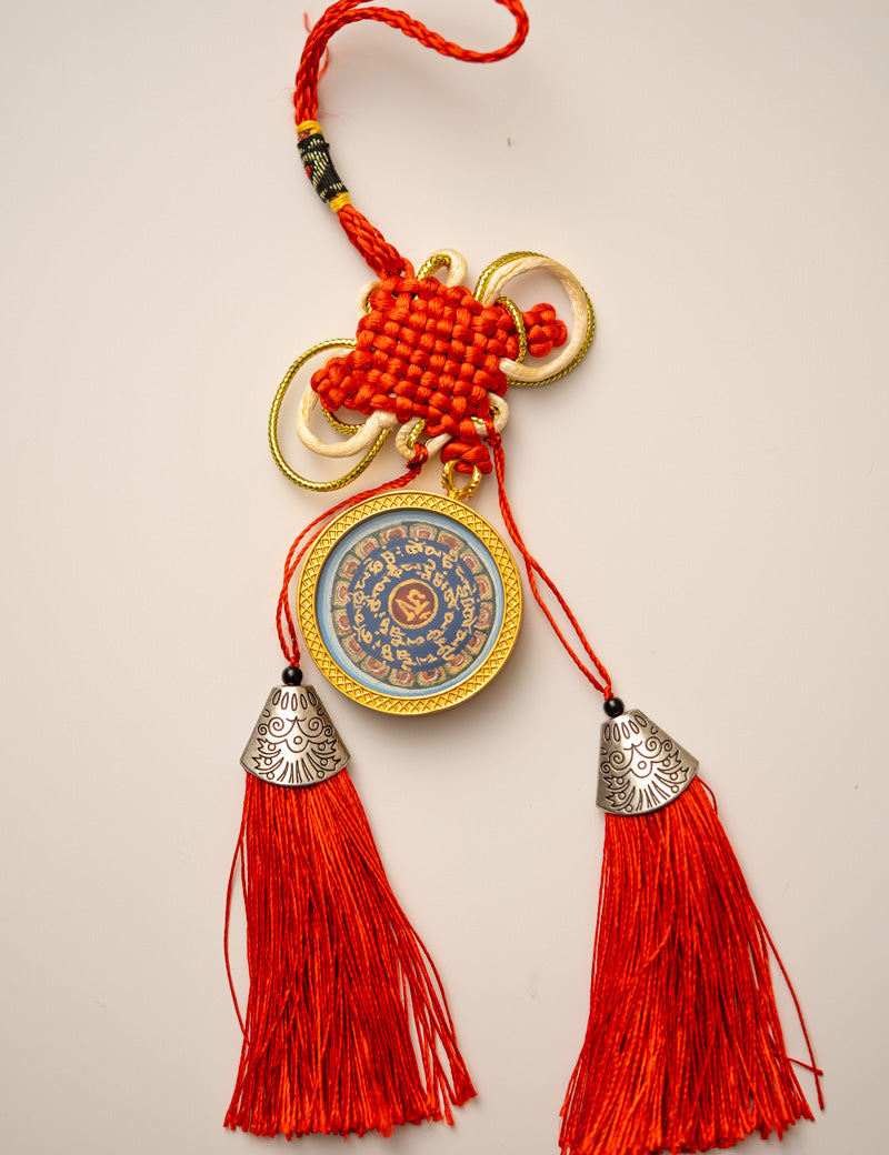 Tibetan Om Mantra Locket with Tassel