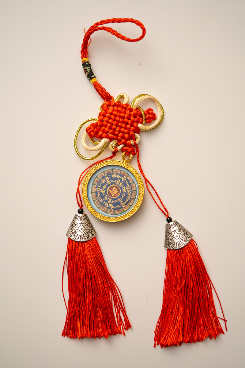 Tibetan Om Mantra Locket with Tassel