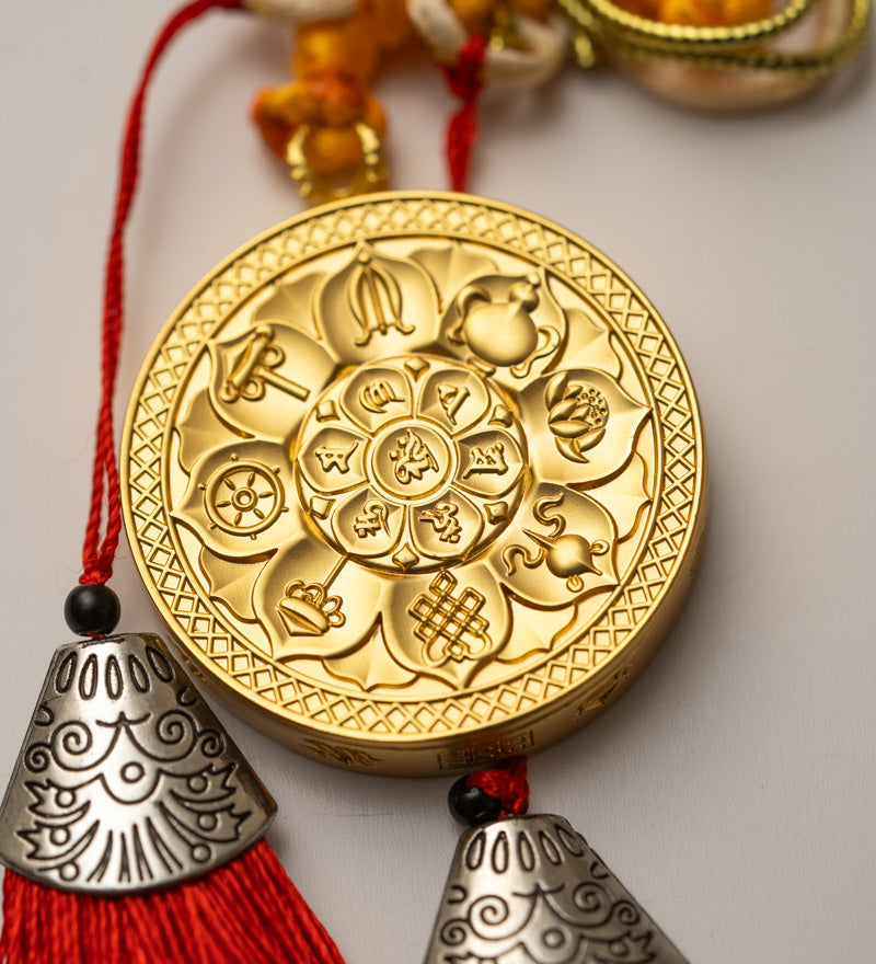 Tibetan Om Mantra Locket with Tassel