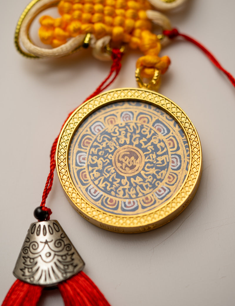 Tibetan Om Mantra Locket with Tassel