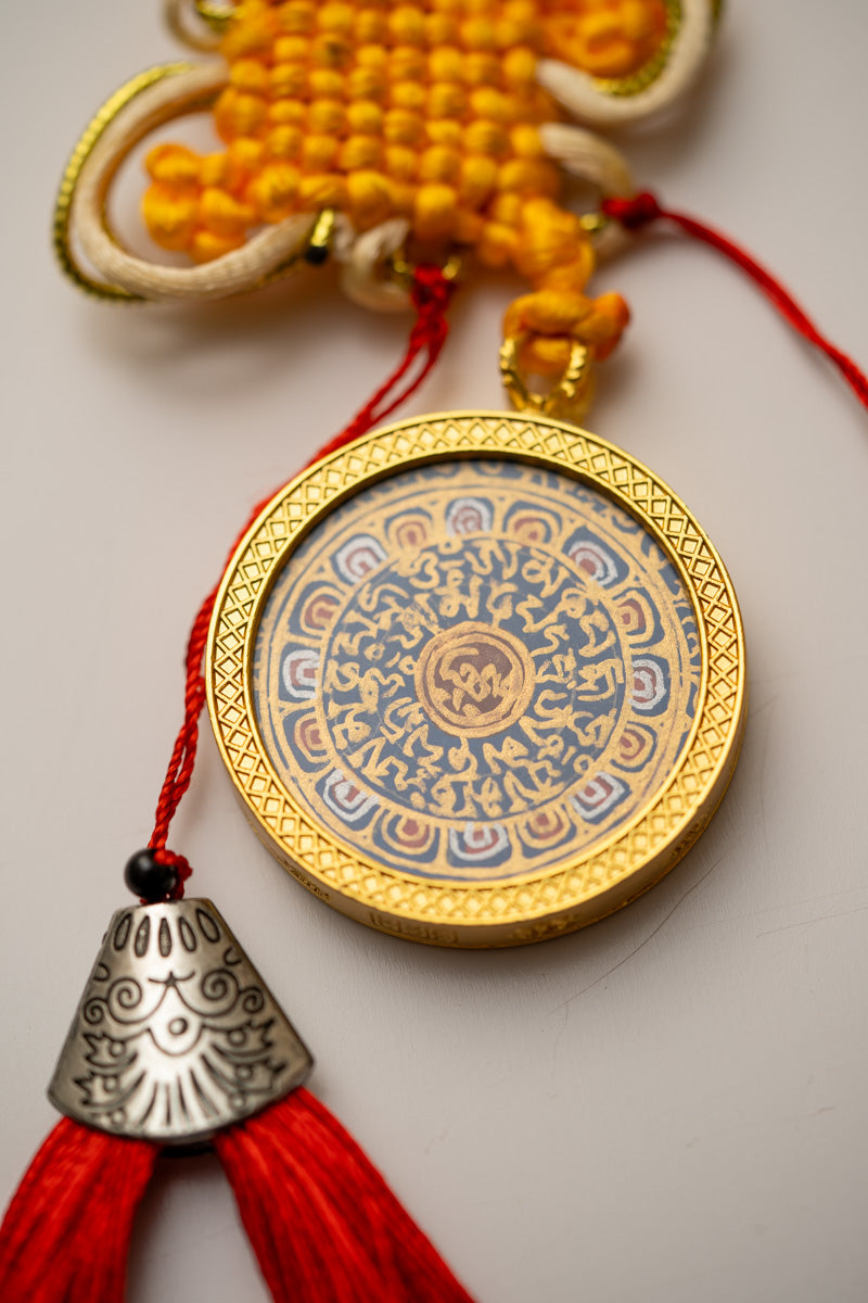 Tibetan Om Mantra Locket with Tassel