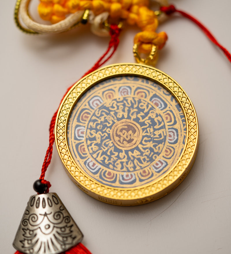 Tibetan Om Mantra Locket with Tassel