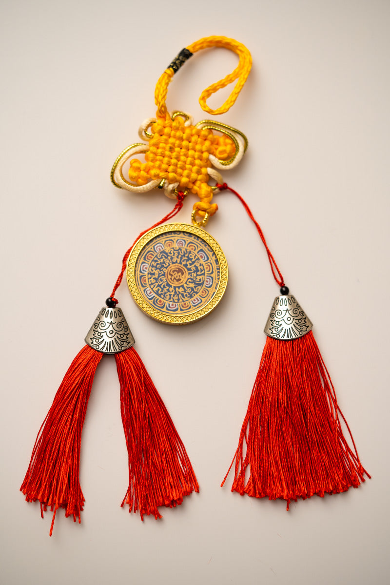 Tibetan Om Mantra Locket with Tassel