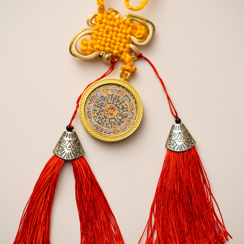 Tibetan Om Mantra Locket with Tassel