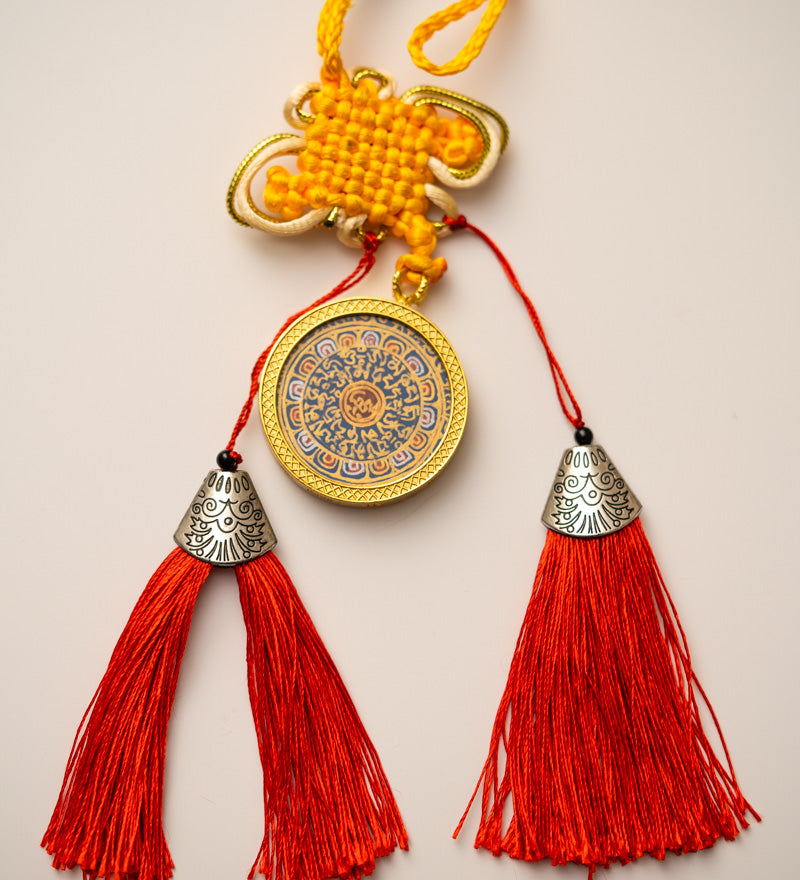 Tibetan Om Mantra Locket with Tassel