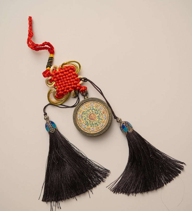 Tibetan Om Mantra Locket with Tassel