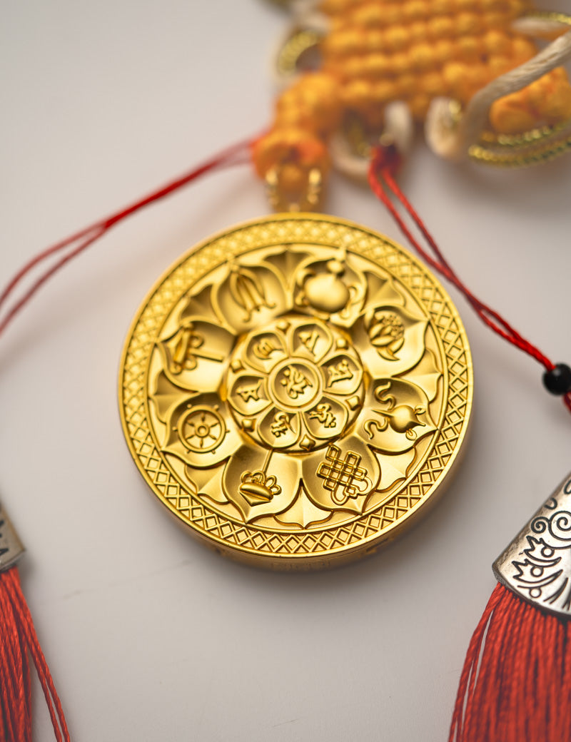 Tibetan Om Mantra Locket with Tassel