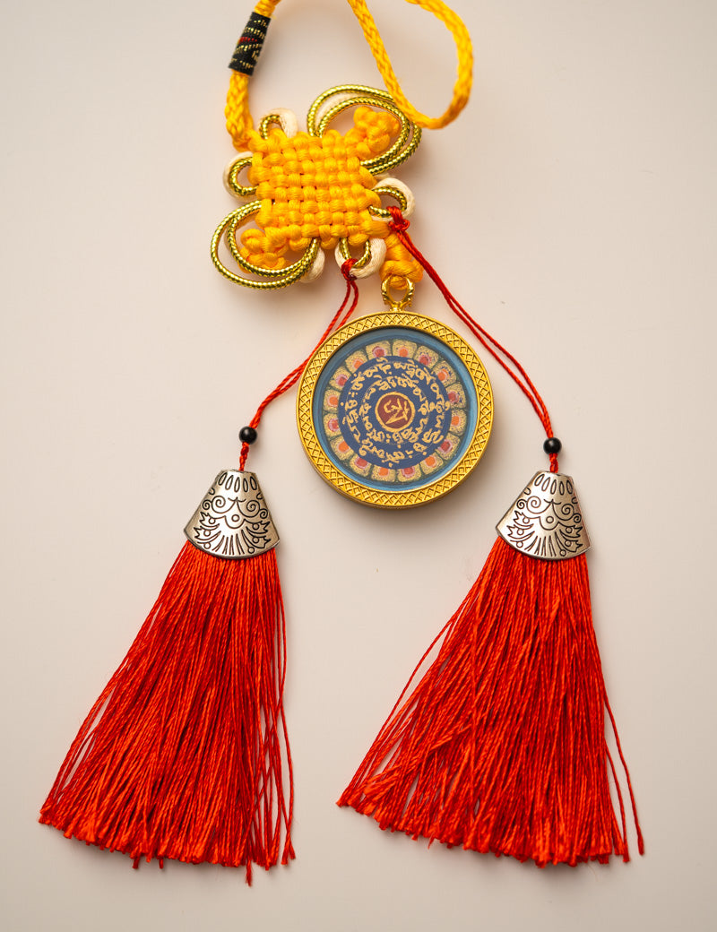 Tibetan Om Mantra Locket with Tassel