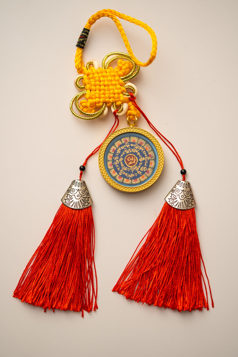 Tibetan Om Mantra Locket with Tassel