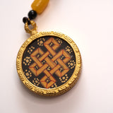  Endless Knot Symbol Ghau Thangka with Locket 