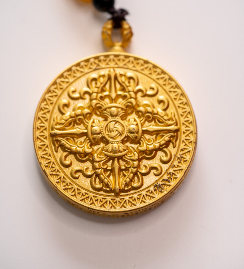  Endless Knot Symbol Ghau Thangka with Locket 