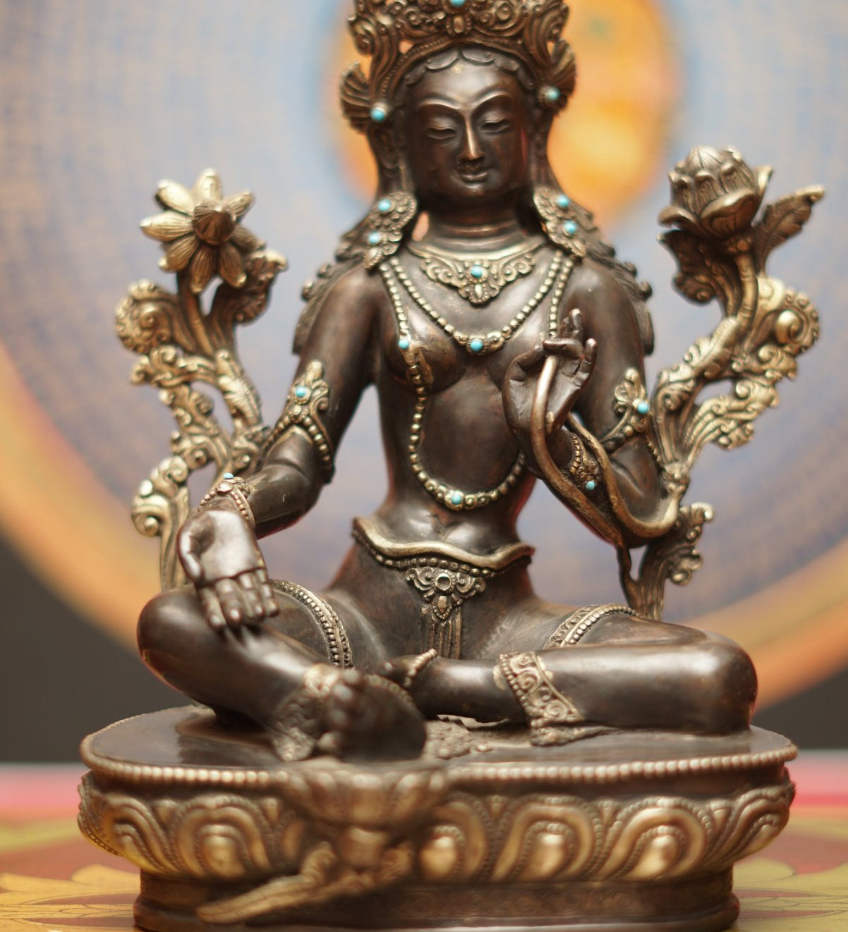 Handcrafted Green Tara Statue