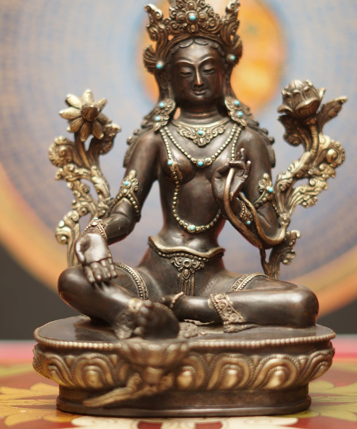 Handcrafted Green Tara Statue