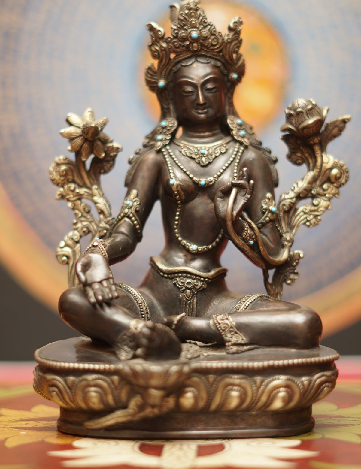 Handcrafted Green Tara Statue