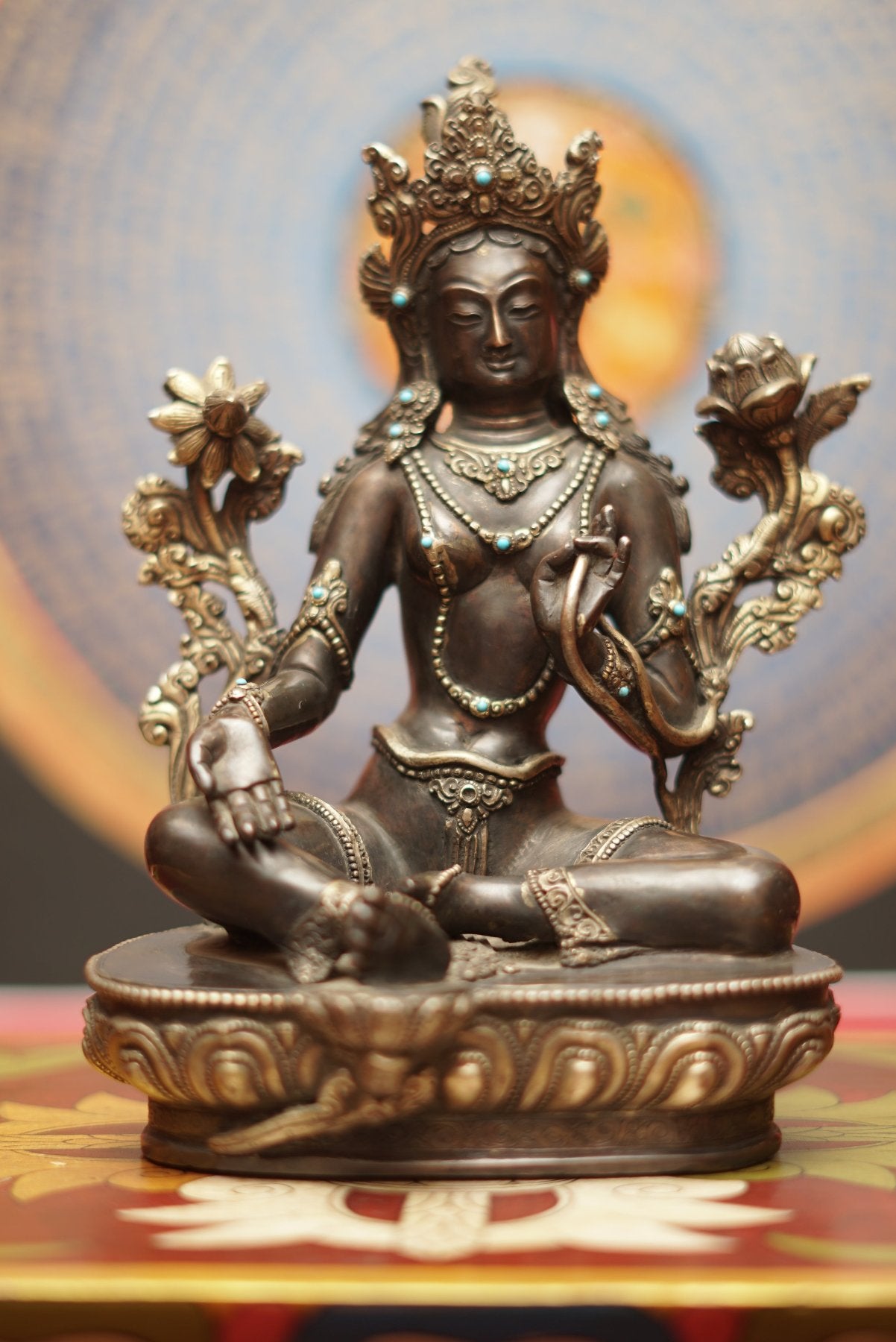 Handcrafted Green Tara Statue