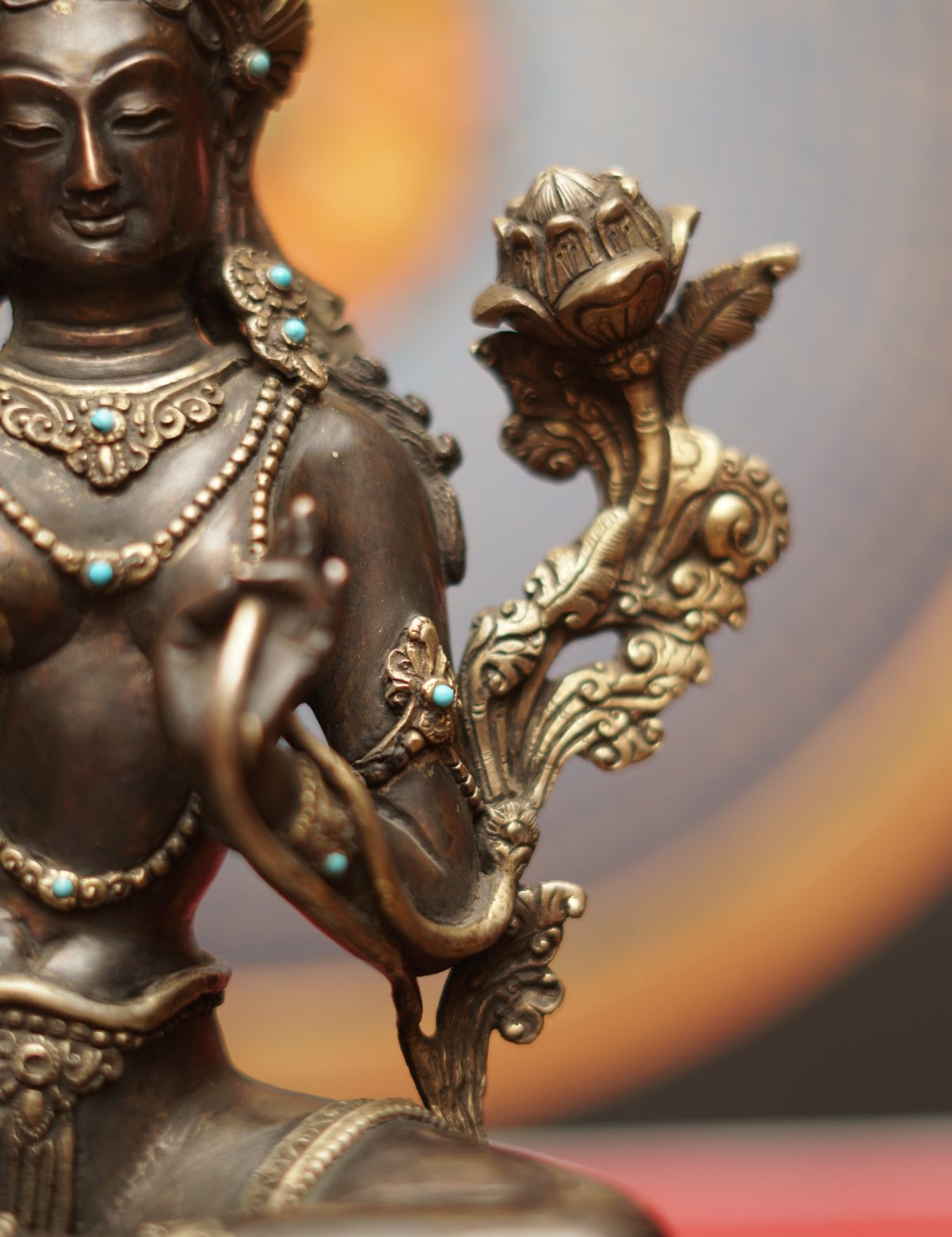 Handcrafted Green Tara Statue