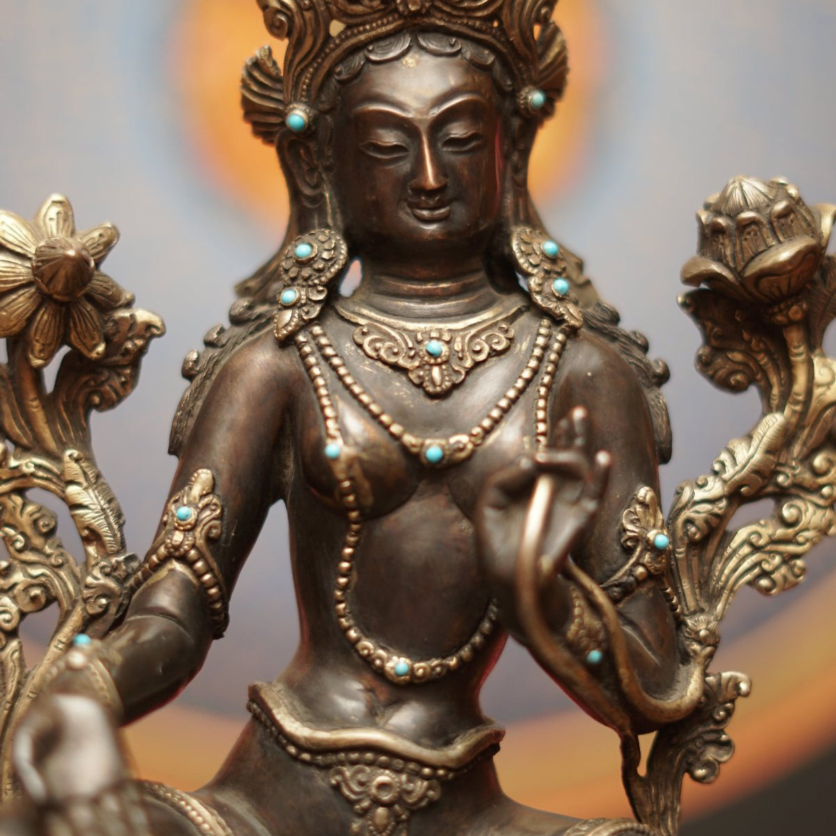 Handcrafted Green Tara Statue