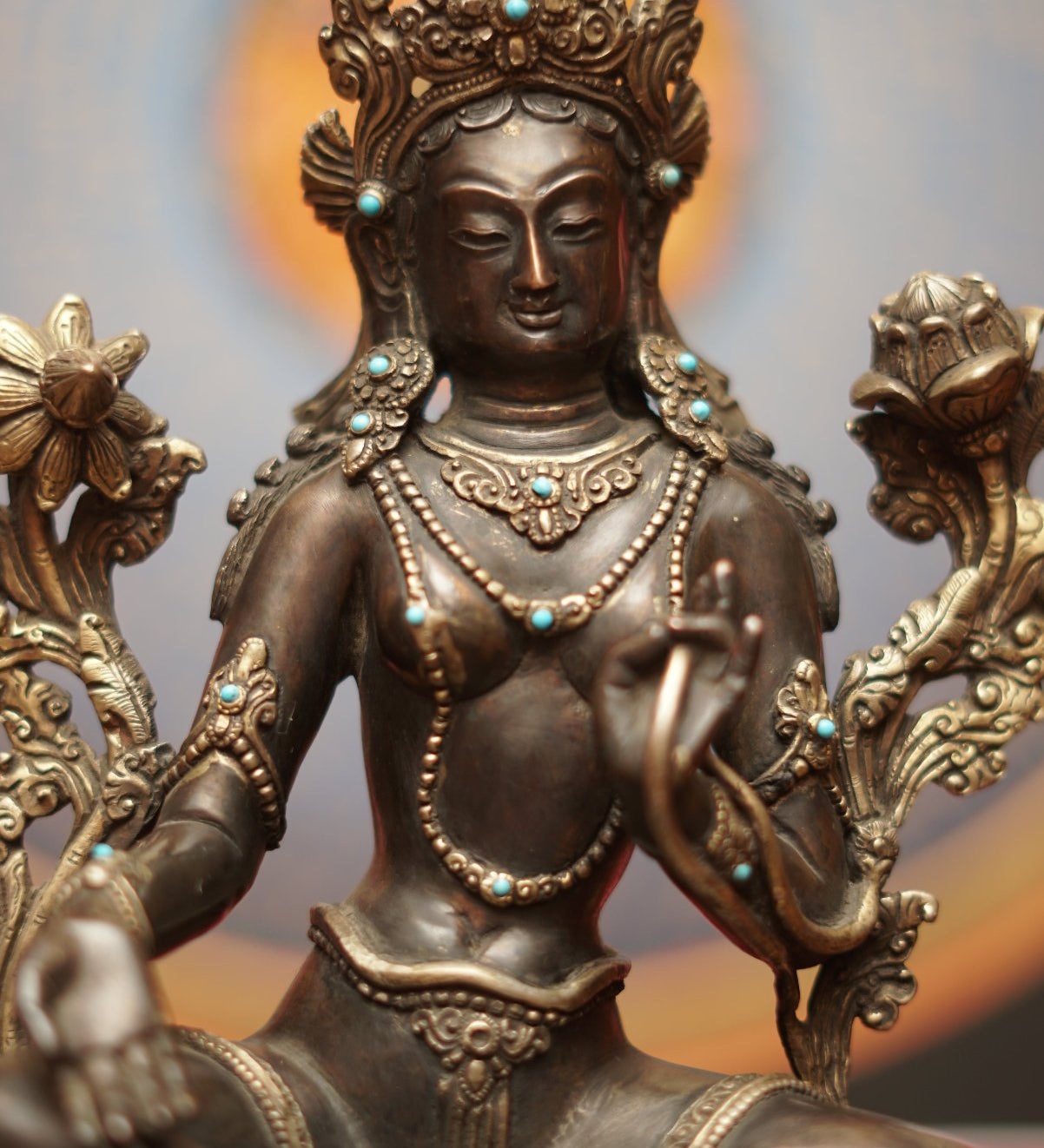 Handcrafted Green Tara Statue