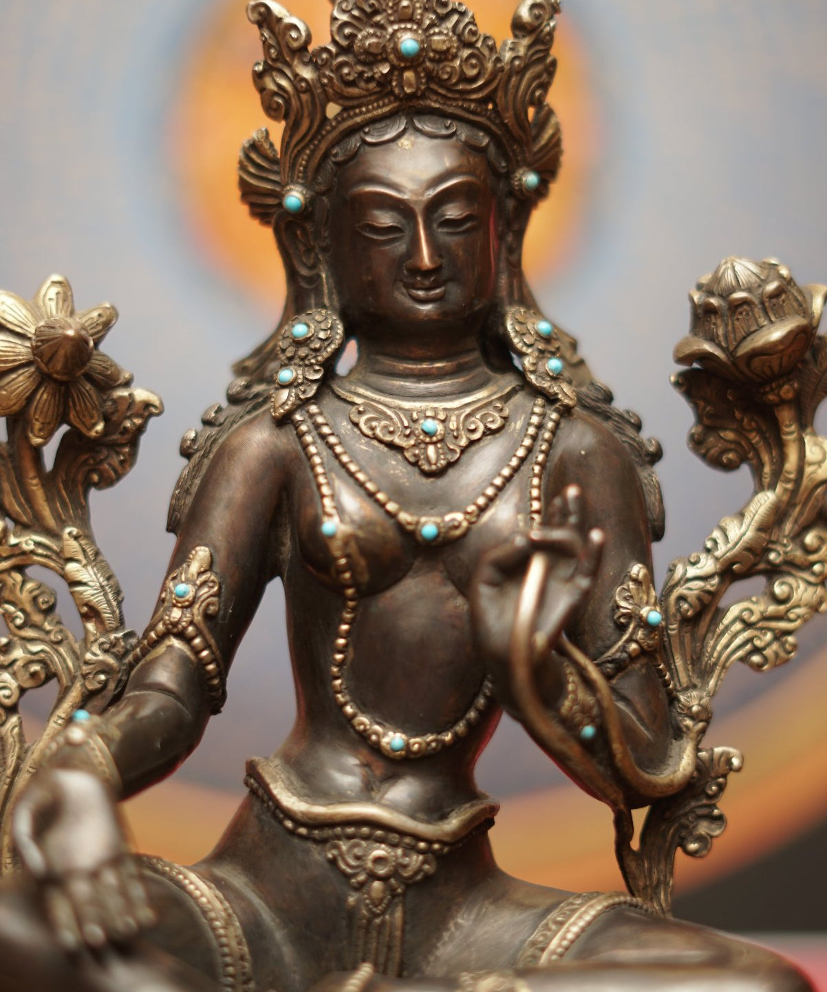 Handcrafted Green Tara Statue