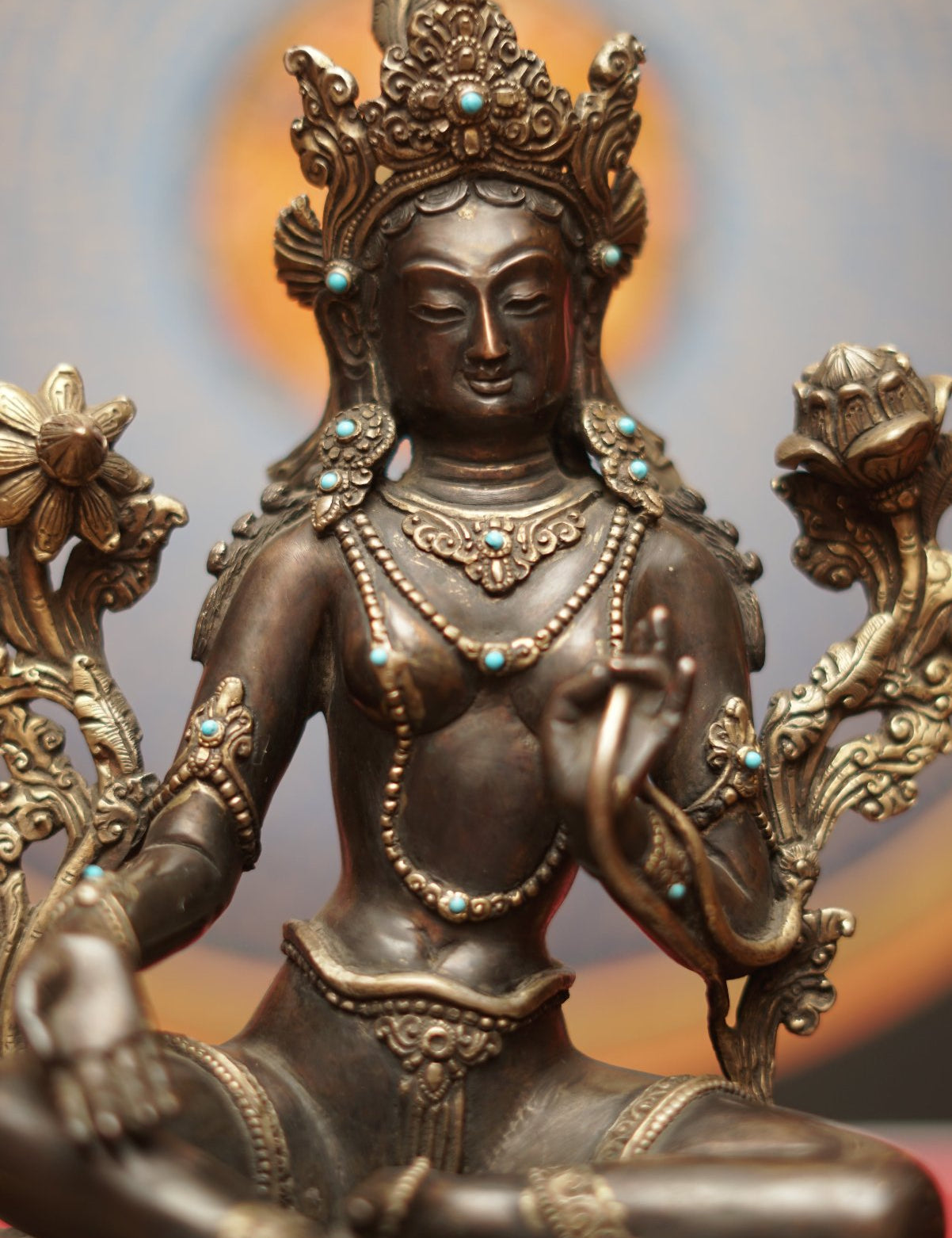 Handcrafted Green Tara Statue