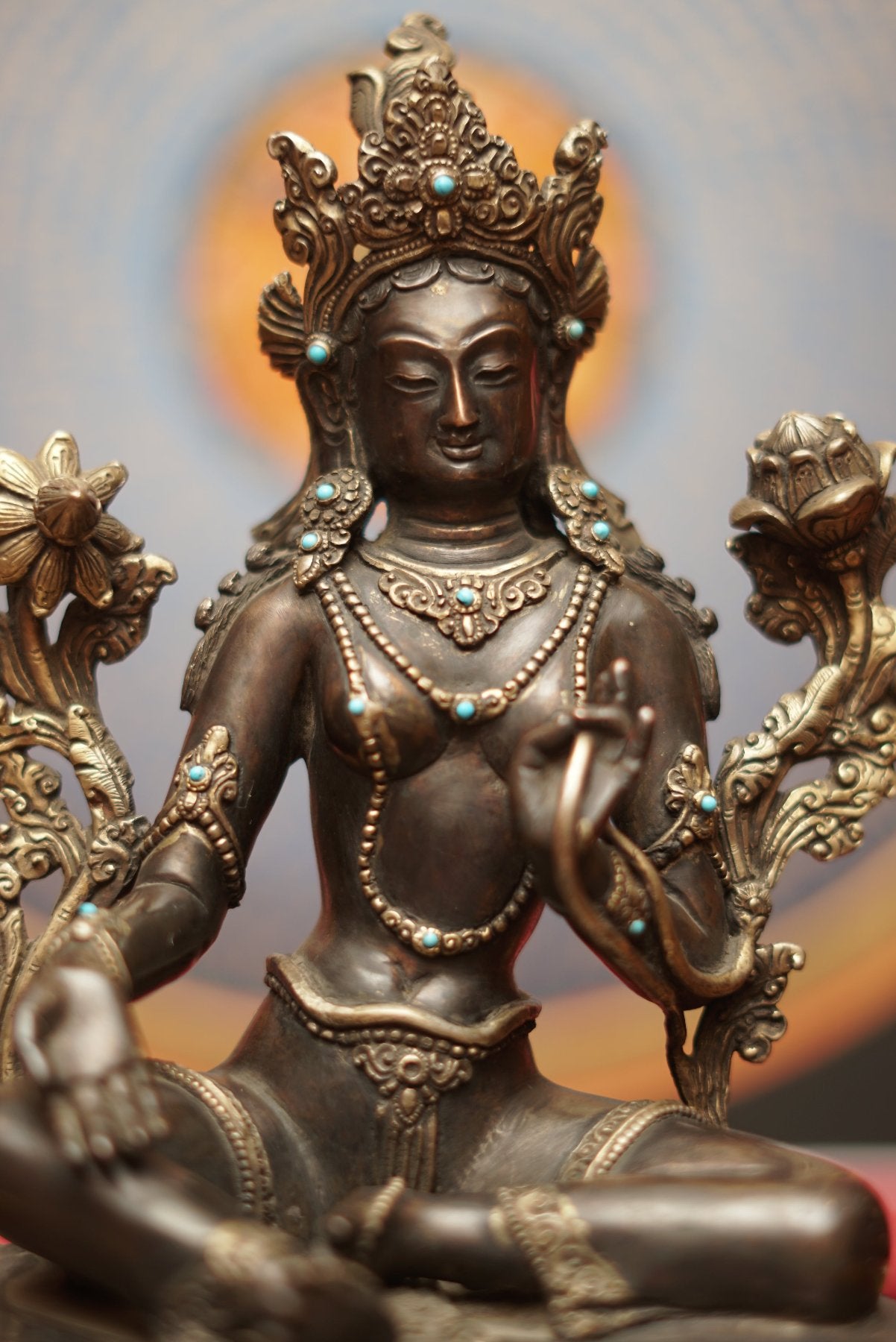 Handcrafted Green Tara Statue