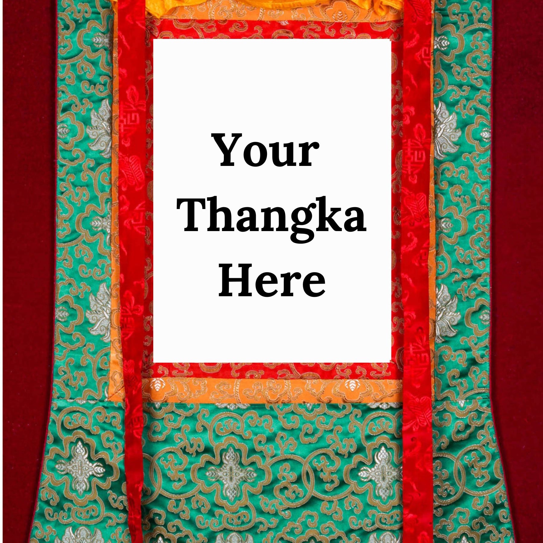 Green Color Thangka Brocade