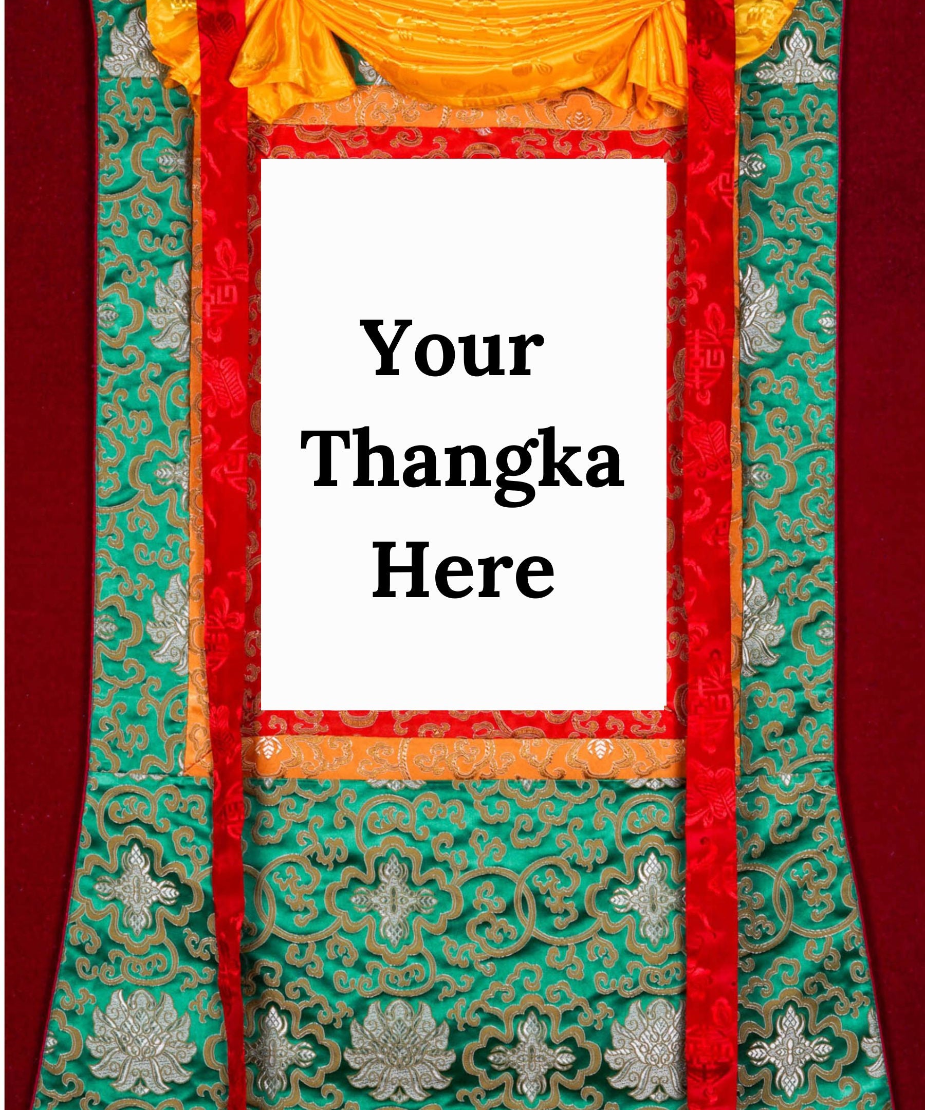 Green Color Thangka Brocade