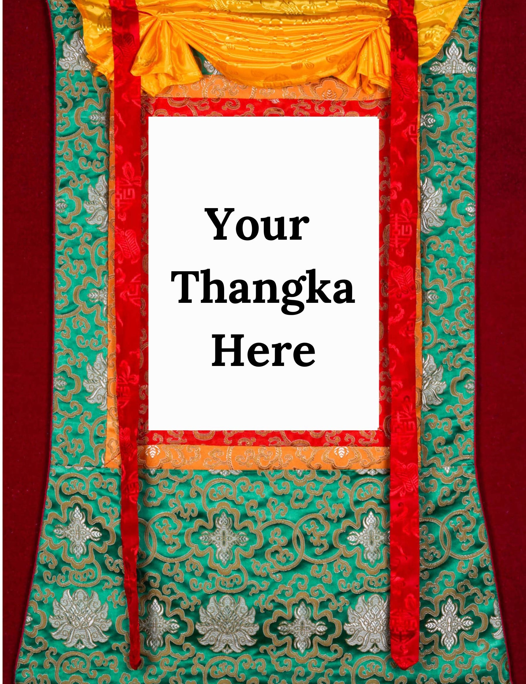 Green Color Thangka Brocade