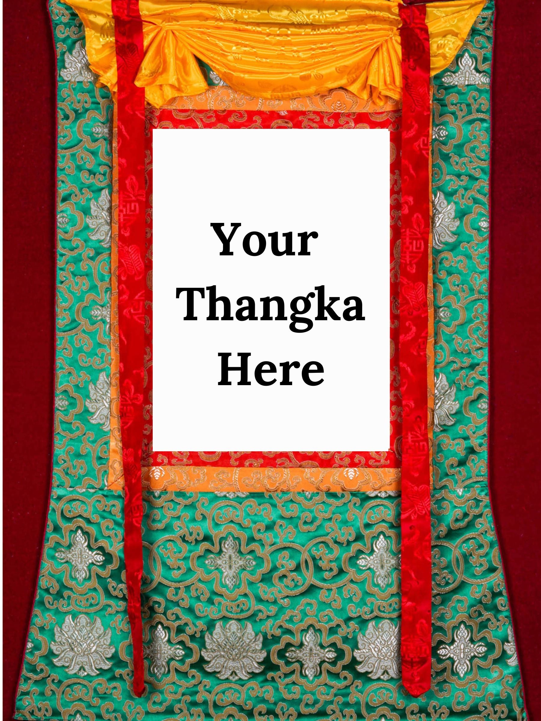 Green Color Thangka Brocade