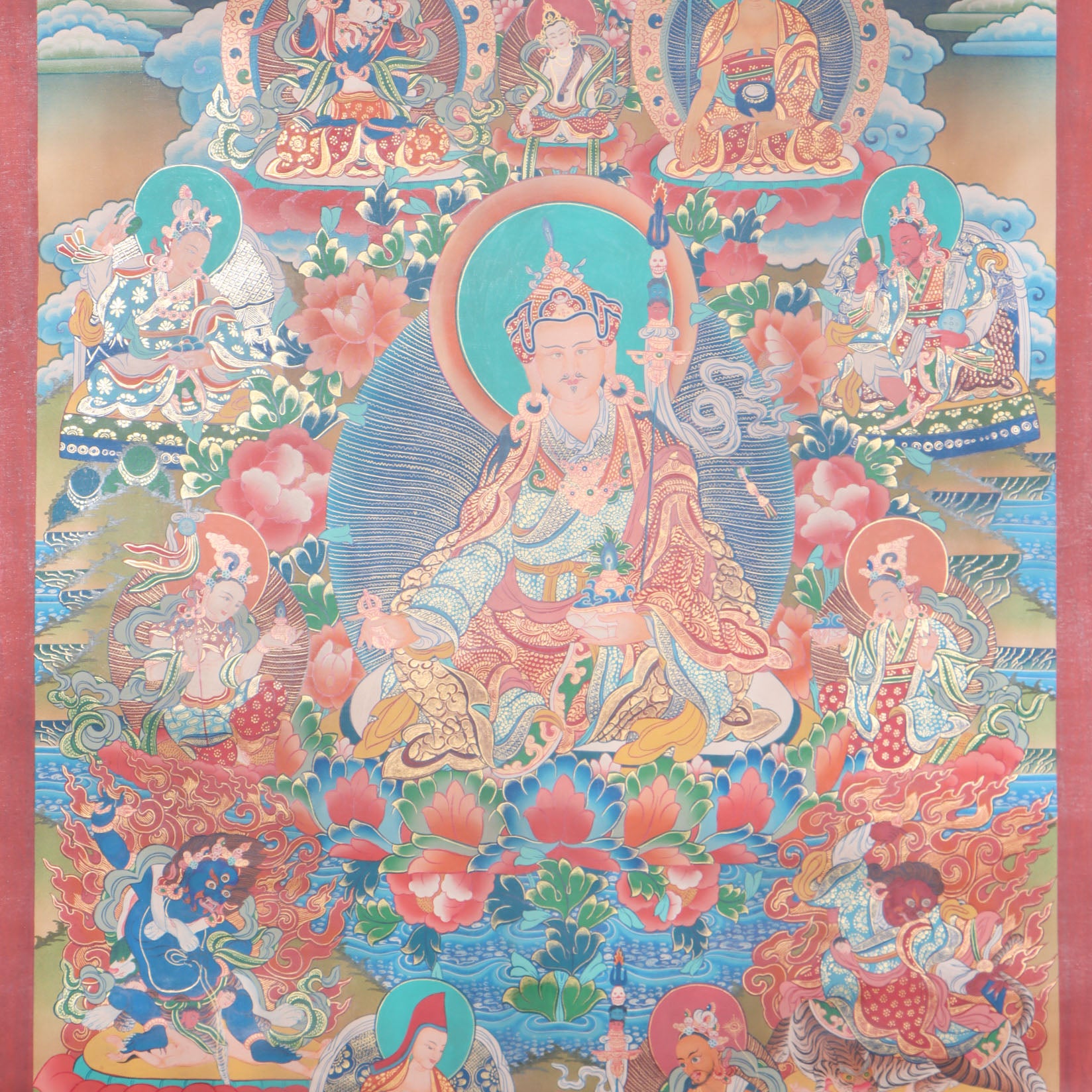 Guru Rinpoche Thangka  for spiritual devotion, contemplation, and motivation.