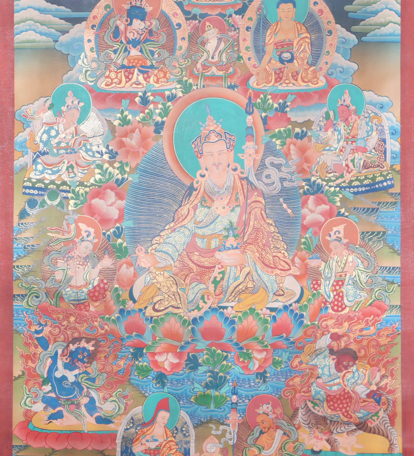 Guru Rinpoche Thangka  for spiritual devotion, contemplation, and motivation.