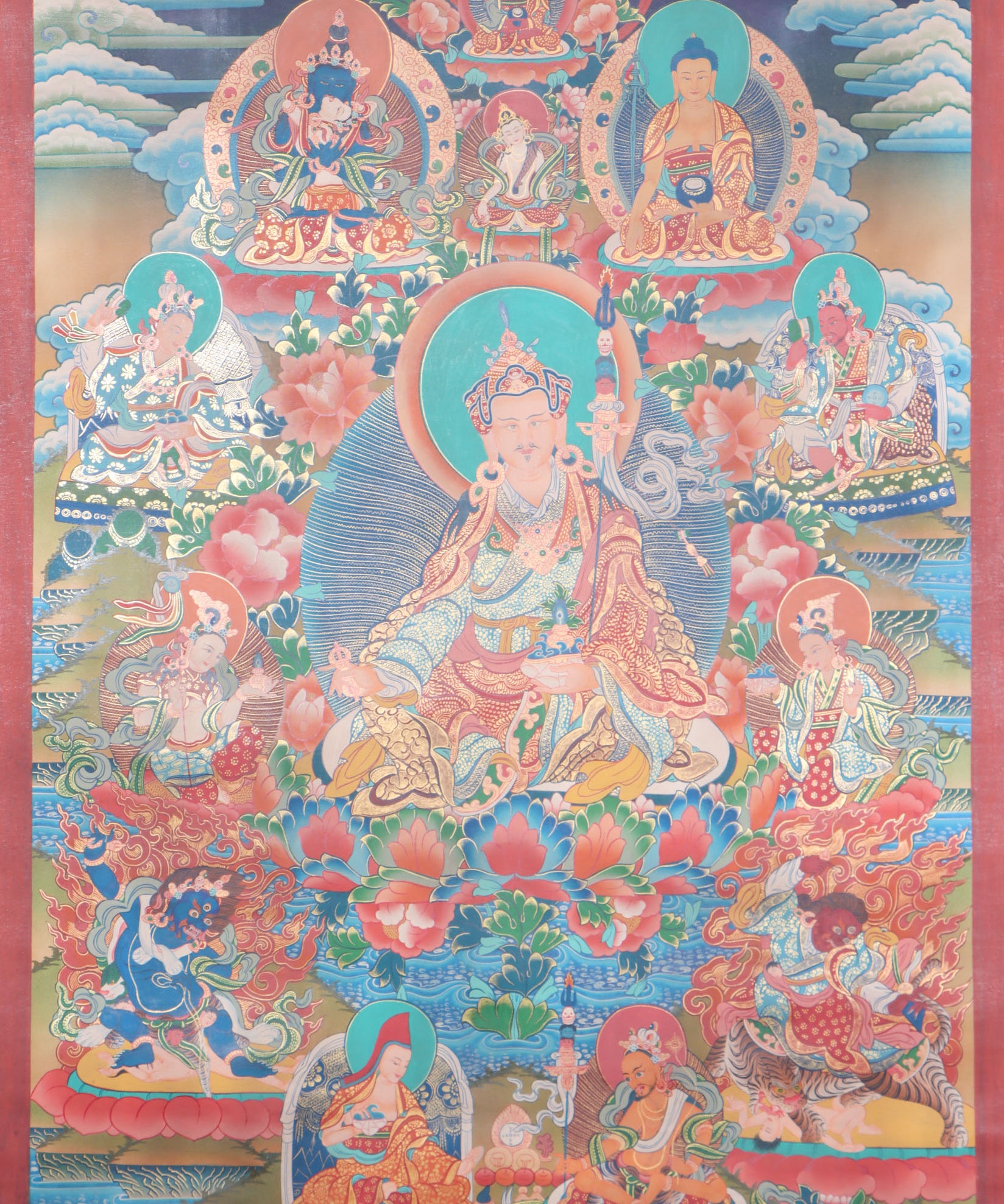 Guru Rinpoche Thangka  for spiritual devotion, contemplation, and motivation.