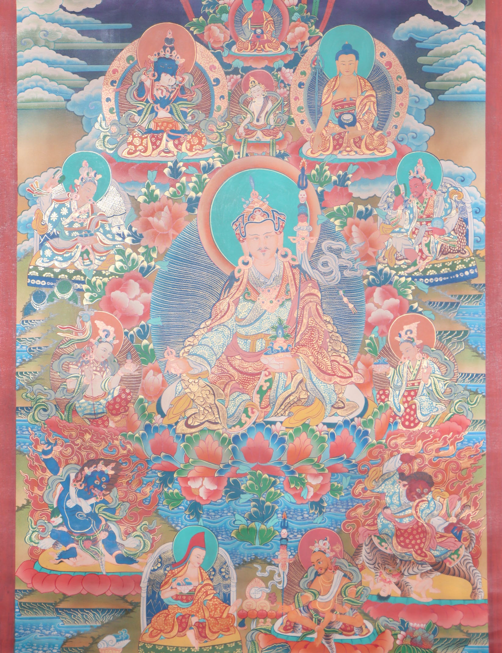 Guru Rinpoche Thangka  for spiritual devotion, contemplation, and motivation.