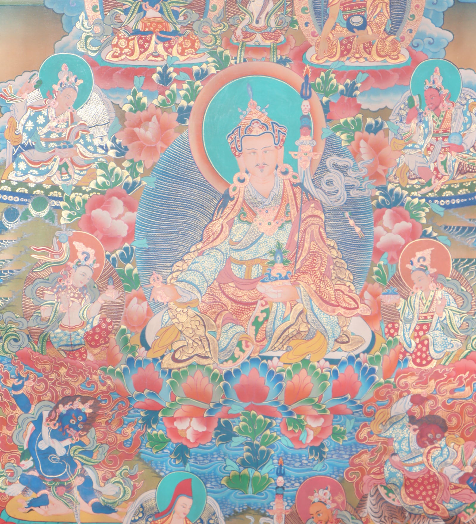 Guru Rinpoche Thangka for spiritual devotion, contemplation, and motivation.