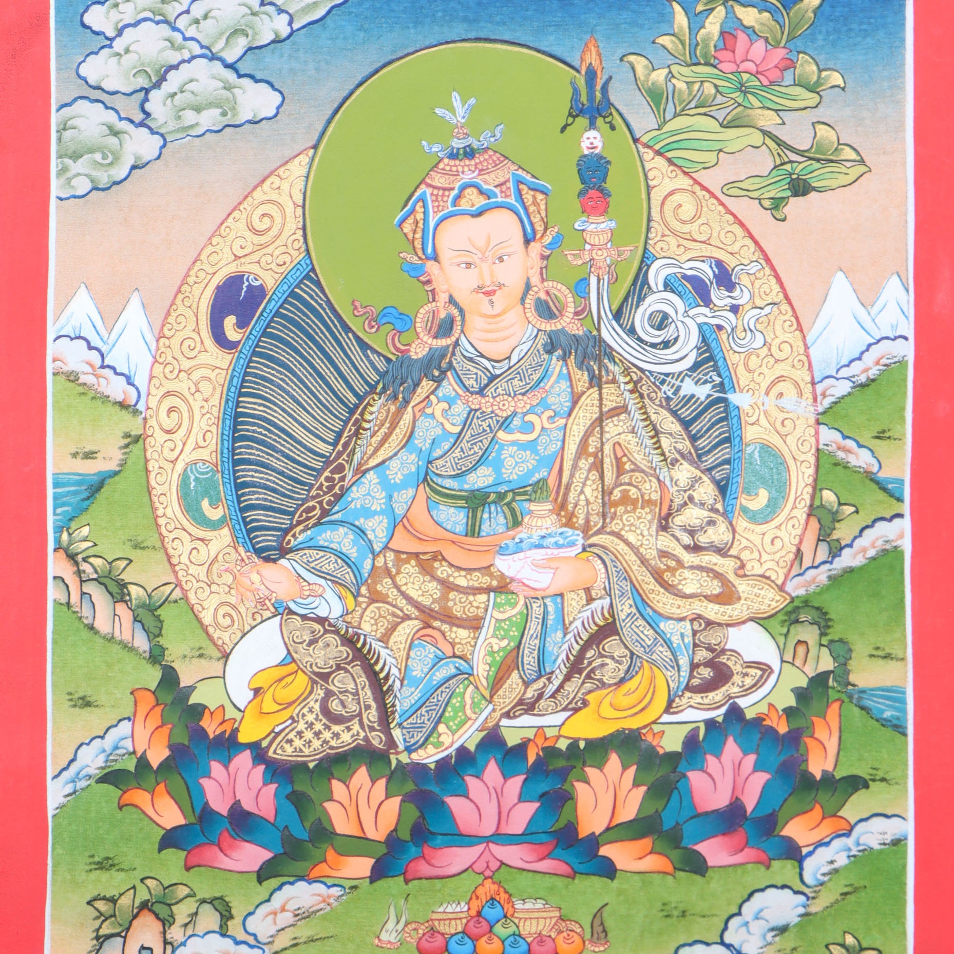 Guru thangka painting is a masterpiece that reflects the beauty and wisdom of the Himalayan culture.