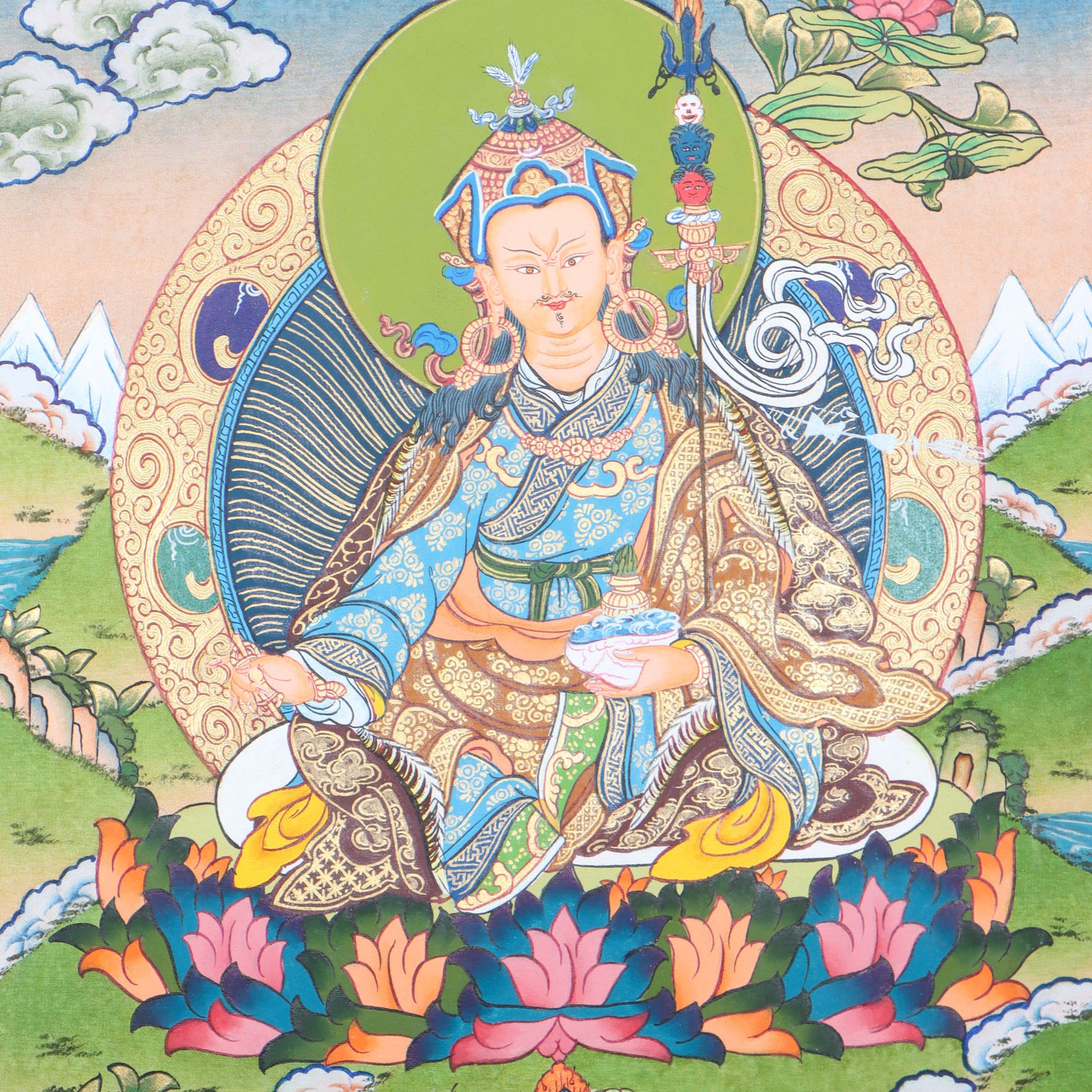 Guru thangka painting is a masterpiece that reflects the beauty and wisdom of the Himalayan culture.