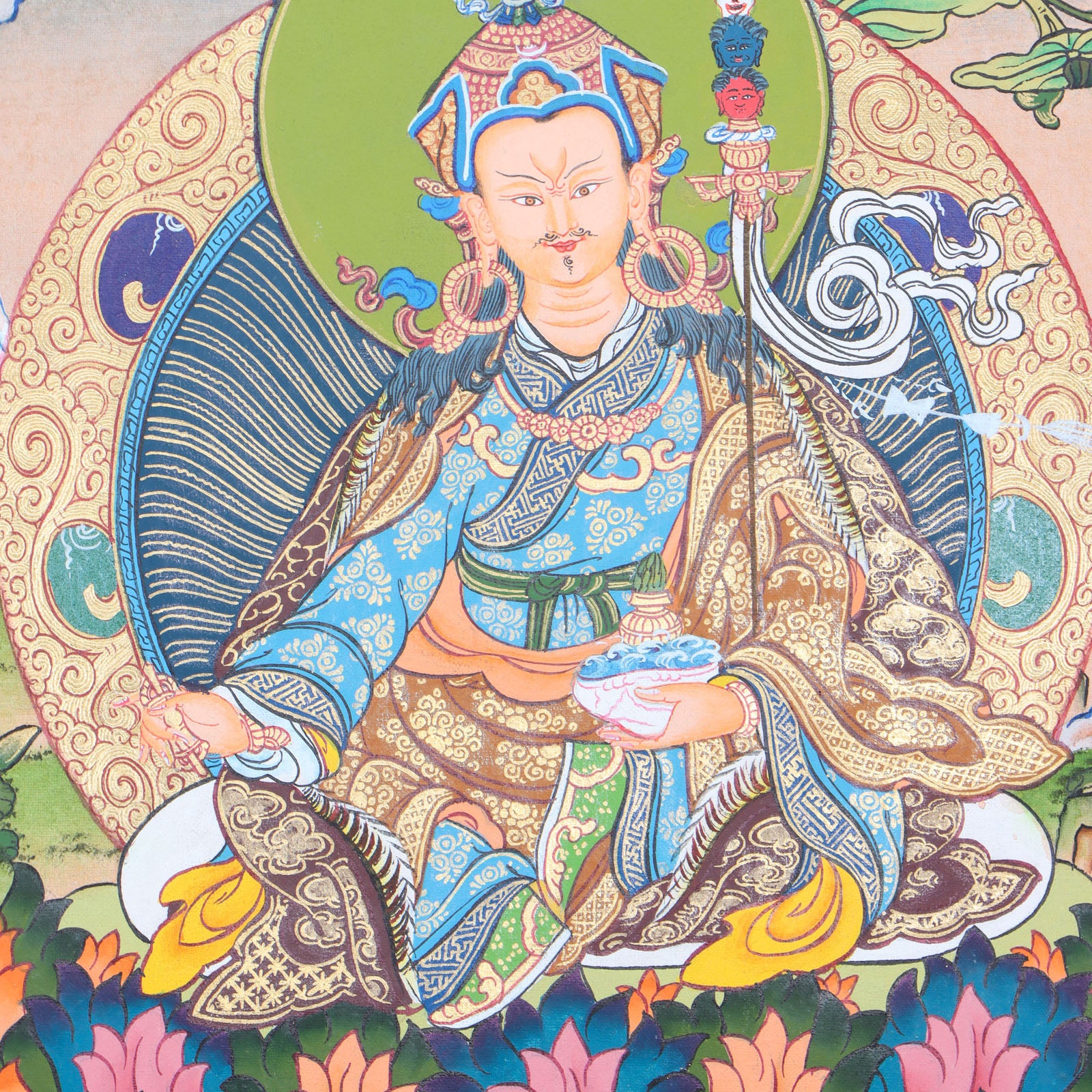 Guru thangka painting is a masterpiece that reflects the beauty and wisdom of the Himalayan culture.